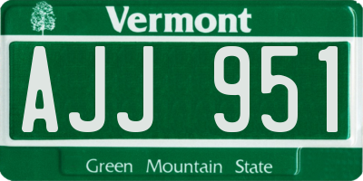 VT license plate AJJ951