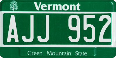 VT license plate AJJ952