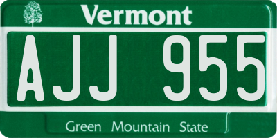 VT license plate AJJ955