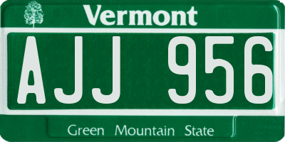 VT license plate AJJ956