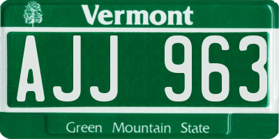 VT license plate AJJ963