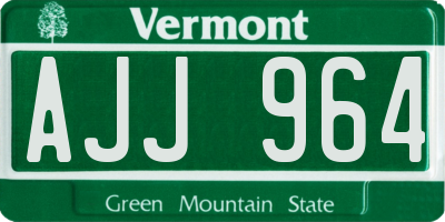 VT license plate AJJ964