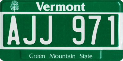 VT license plate AJJ971