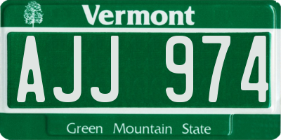 VT license plate AJJ974