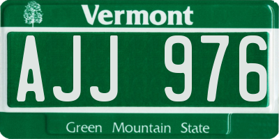 VT license plate AJJ976