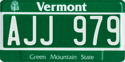 VT license plate AJJ979