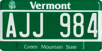 VT license plate AJJ984