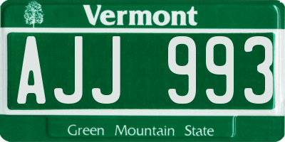 VT license plate AJJ993