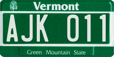 VT license plate AJK011