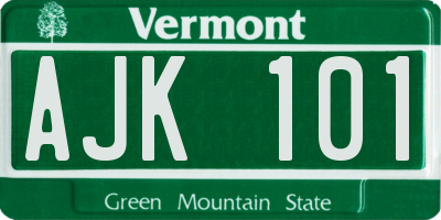 VT license plate AJK101