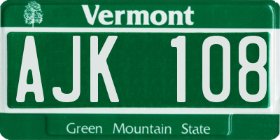VT license plate AJK108