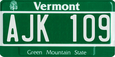 VT license plate AJK109