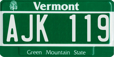 VT license plate AJK119