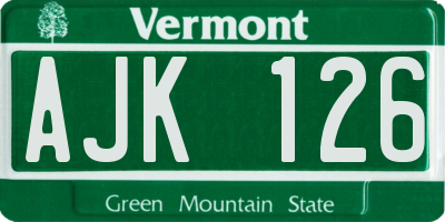 VT license plate AJK126