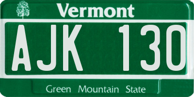 VT license plate AJK130