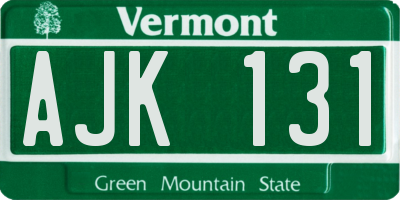 VT license plate AJK131