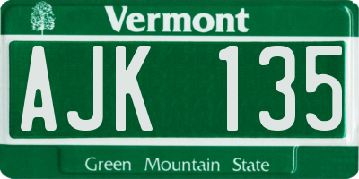 VT license plate AJK135