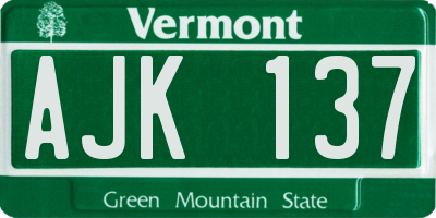 VT license plate AJK137