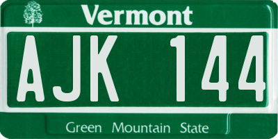 VT license plate AJK144