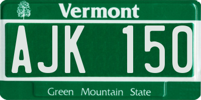 VT license plate AJK150