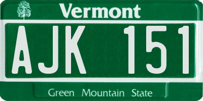 VT license plate AJK151