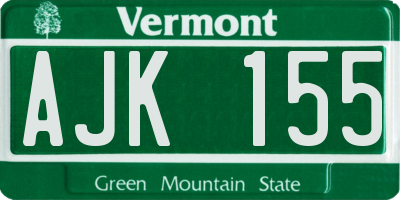 VT license plate AJK155
