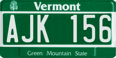 VT license plate AJK156