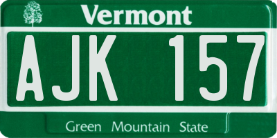 VT license plate AJK157