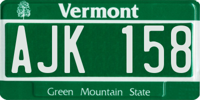 VT license plate AJK158