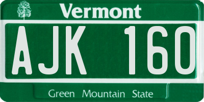 VT license plate AJK160