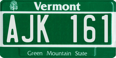 VT license plate AJK161