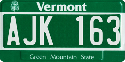 VT license plate AJK163