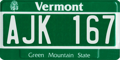 VT license plate AJK167