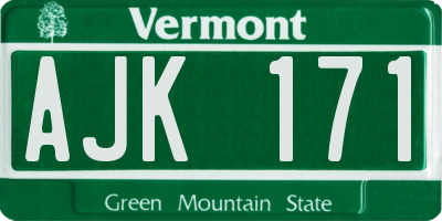 VT license plate AJK171