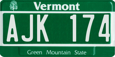 VT license plate AJK174