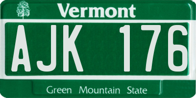 VT license plate AJK176