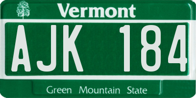 VT license plate AJK184