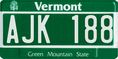 VT license plate AJK188