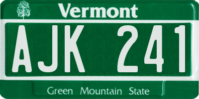 VT license plate AJK241