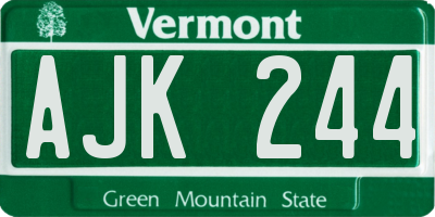 VT license plate AJK244
