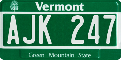 VT license plate AJK247
