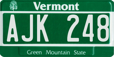 VT license plate AJK248