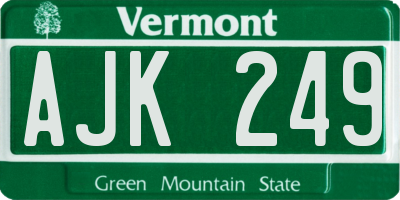 VT license plate AJK249