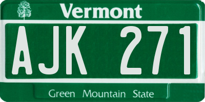 VT license plate AJK271