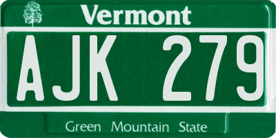 VT license plate AJK279