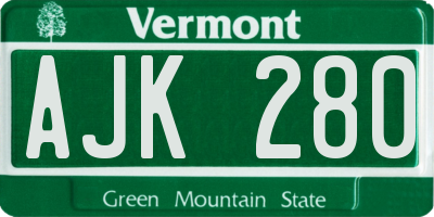 VT license plate AJK280
