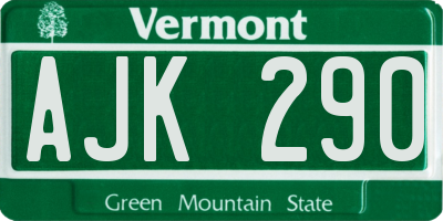 VT license plate AJK290