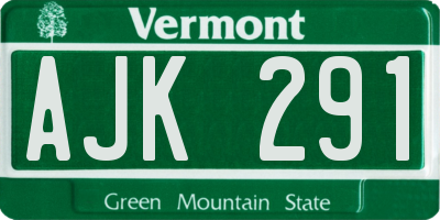 VT license plate AJK291