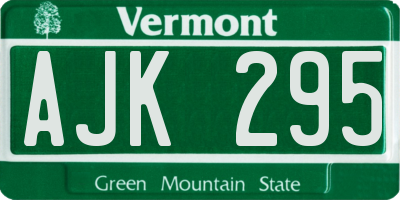 VT license plate AJK295