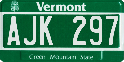 VT license plate AJK297